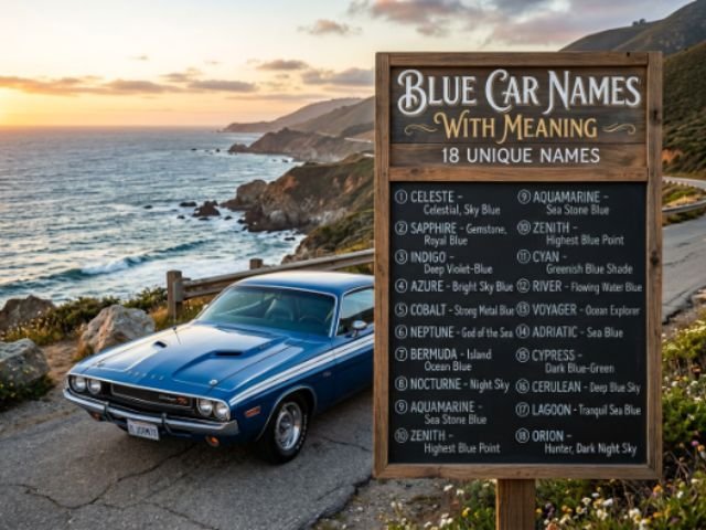 Blue Car Names with Meaning (18 Unique Names)