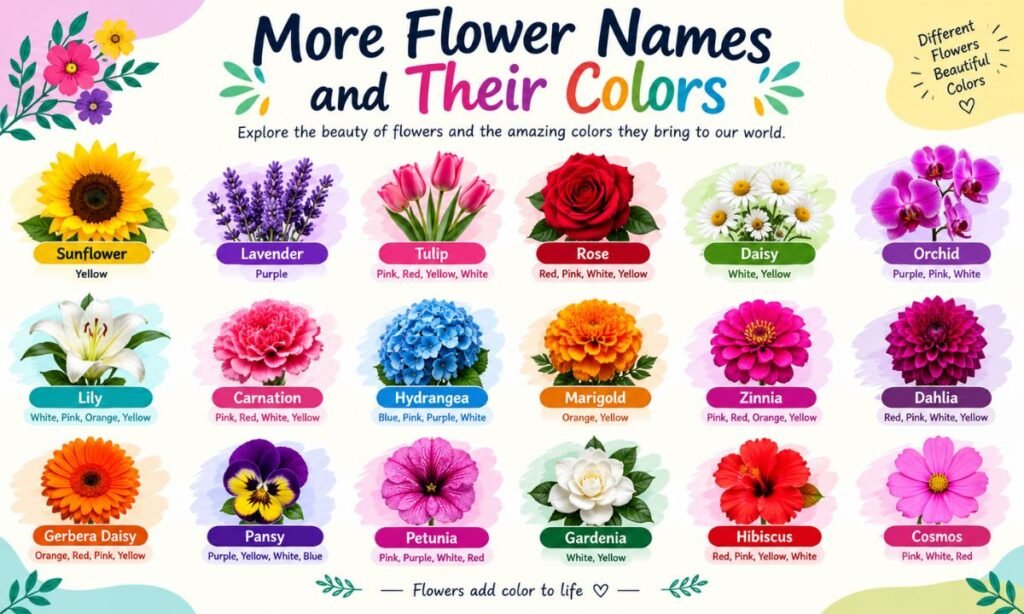 More Flower Names and Their Colors