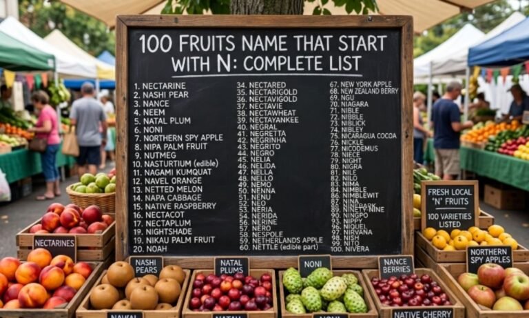 100 Fruits Name That Start With N: Complete List of Fruits Beginning With N 