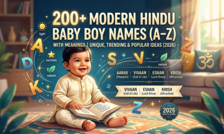 200+ Modern Hindu Baby Boy Names (A–Z) with Meanings | Unique, Trending & Popular Ideas (2026) 