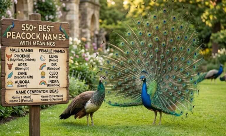 550+ Best Peacock Names with Meanings (Male, Female & Name Generator)  