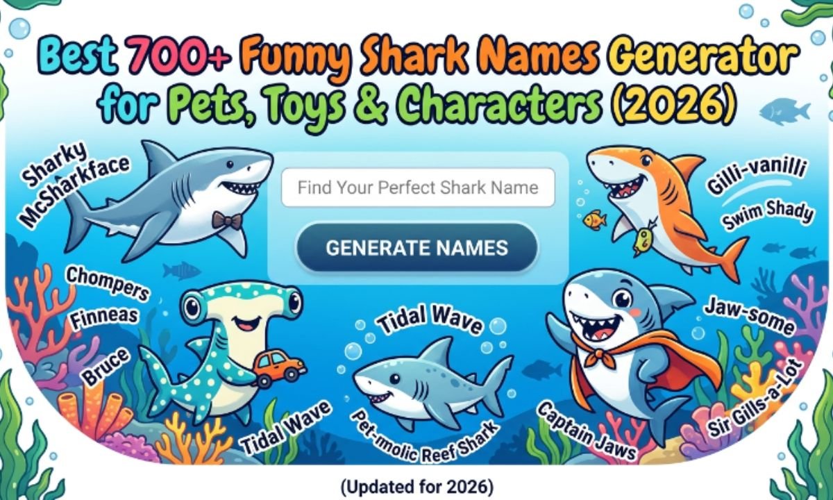 Best 700+ Funny Shark Names , Toys & Characters (2026) 